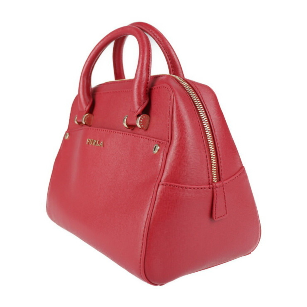 Furla Margot Red Handbag Leather Ruby